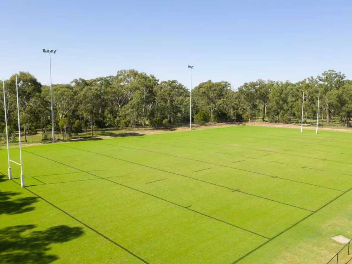 St Marys Leagues field before — worn, uneven
